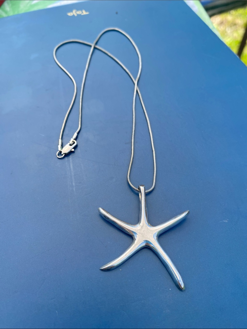 925 Sterling Silver Starfish Pendant Necklace - Nautical Charm